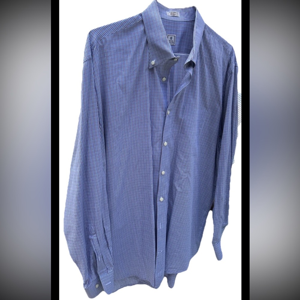 Peter Millar Men's Long Sleeve Cotton Gingham Check Plaid Button Down Shirt XL